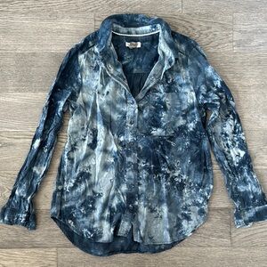 🌼ANTHROPOLOGIE🌼 Pilcro & Letterpress The Cate Classic Tie Dye Cotton Button Down